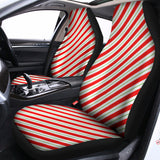 Christmas Candy Cane Stripe Print Universal Fit Car Seat Covers 102422