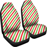 Christmas Candy Cane Striped Print Universal Fit Car Seat Covers 102422