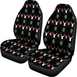 Christmas Deer Argyle Pattern Print Universal Fit Car Seat Covers 102422