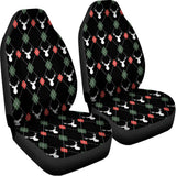 Christmas Deer Argyle Pattern Print Universal Fit Car Seat Covers 102422