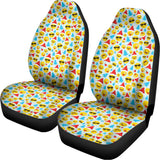 Christmas Emoji Pattern Print Universal Fit Car Seat Covers 102422