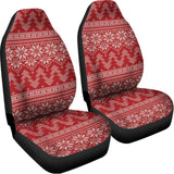 Christmas Festive Knitted Pattern Print Universal Fit Car Seat Covers 102422