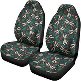 Christmas Floral Dragonfly Pattern Print Universal Fit Car Seat Covers 102422