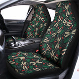 Christmas Floral Dragonfly Pattern Print Universal Fit Car Seat Covers 102422