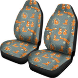 Christmas Fox Pattern Print Universal Fit Car Seat Covers 102422