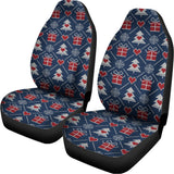Christmas Gift Knitted Pattern Print Universal Fit Car Seat Covers 102422