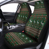 Christmas Holiday Knitted Pattern Print Universal Fit Car Seat Covers 102422