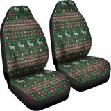 Christmas Holiday Knitted Pattern Print Universal Fit Car Seat Covers 102422