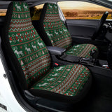 Christmas Holiday Knitted Pattern Print Universal Fit Car Seat Covers 102422