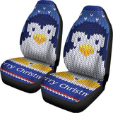 Christmas Penguin Knitted Print Universal Fit Car Seat Covers 102422