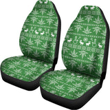 Christmas Pot Leaf Pattern Print Universal Fit Car Seat Covers 102422