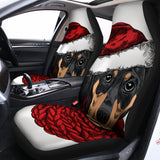 Christmas Santa Dachshund Print Universal Fit Car Seat Covers 102422