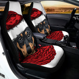 Christmas Santa Dachshund Print Universal Fit Car Seat Covers 102422