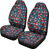 Christmas Santa Hats Pattern Print Universal Fit Car Seat Covers 102422