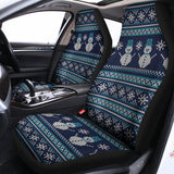 Christmas Snowman Knitted Pattern Print Universal Fit Car Seat Covers 102422
