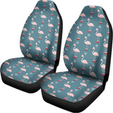 Christmas Snowy Flamingo Pattern Print Universal Fit Car Seat Covers 102422