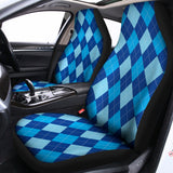 Classic Blue Argyle Pattern Print Universal Fit Car Seat Covers 102422