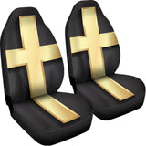 Classic Golden Cross Print Universal Fit Car Seat Covers 102422