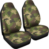 Classic Green Camouflage Print Universal Fit Car Seat Covers 102422
