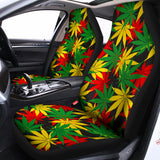 Classic Hemp Leaves Reggae Pattern Print Universal Fit Car Seat Covers 102422
