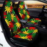 Classic Hemp Leaves Reggae Pattern Print Universal Fit Car Seat Covers 102422