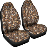 Coffee And Dessert Drawing Pattern Print Universal Fit Car Seat Covers 102422