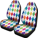 Colorful Argyle Pattern Print Universal Fit Car Seat Covers 102422