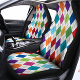 Colorful Argyle Pattern Print Universal Fit Car Seat Covers 102422