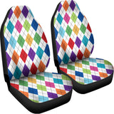 Colorful Argyle Pattern Print Universal Fit Car Seat Covers 102422