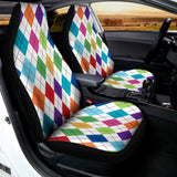 Colorful Argyle Pattern Print Universal Fit Car Seat Covers 102422