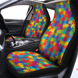 Colorful Autism Awareness Jigsaw Print Universal Fit Car Seat Covers 102422