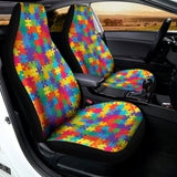 Colorful Autism Awareness Jigsaw Print Universal Fit Car Seat Covers 102422