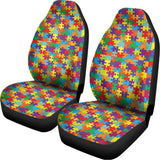 Colorful Autism Awareness Puzzle Print Universal Fit Car Seat Covers 102422