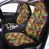 Colorful Autism Awareness Puzzle Print Universal Fit Car Seat Covers 102422