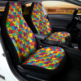 Colorful Autism Awareness Puzzle Print Universal Fit Car Seat Covers 102422