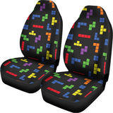 Colorful Block Puzzle Game Pattern Print Universal Fit Car Seat Covers 102422