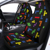 Colorful Block Puzzle Game Pattern Print Universal Fit Car Seat Covers 102422