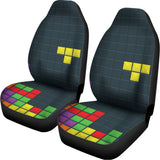 Colorful Block Puzzle Video Game Print Universal Fit Car Seat Covers 102422