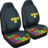 Colorful Block Puzzle Video Game Print Universal Fit Car Seat Covers 102422