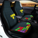Colorful Block Puzzle Video Game Print Universal Fit Car Seat Covers 102422