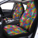 Colorful Brick Puzzle Game Pattern Print Universal Fit Car Seat Covers 102422