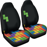 Colorful Brick Puzzle Video Game Print Universal Fit Car Seat Covers 102422