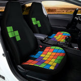 Colorful Brick Puzzle Video Game Print Universal Fit Car Seat Covers 102422