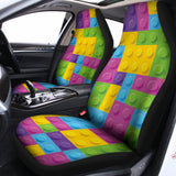 Colorful Building Blocks Pattern Print Universal Fit Car Seat Covers 102422