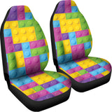 Colorful Building Blocks Pattern Print Universal Fit Car Seat Covers 102422