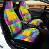 Colorful Building Blocks Pattern Print Universal Fit Car Seat Covers 102422