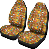 Colorful Cartoon Baby Bear Pattern Print Universal Fit Car Seat Covers 102422