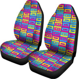 Colorful Cassette Tape Print Universal Fit Car Seat Covers 102422
