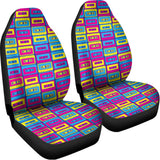 Colorful Cassette Tape Print Universal Fit Car Seat Covers 102422