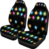 Colorful Christmas Lights Print Universal Fit Car Seat Covers 102422